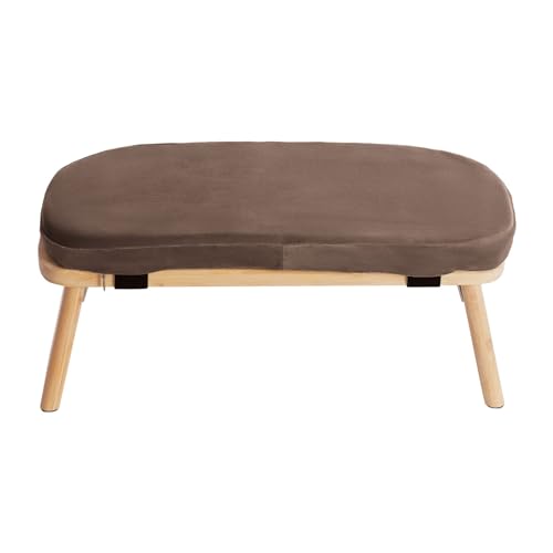 RjcdOPL Meditationsbank, faltbar, aus Bambus, Yogahocker mit Kissen und Tragetasche, L 44 x T 19 x H 21 cm (Kaffeebraun) von RjcdOPL