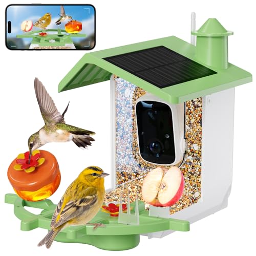 Rkdely Vogelfutterhaus mit Kamera, Vogelhaus Kamera Vogelfutterstation Kamera Futterstationen für Wildvögel 3MP HD Vogelvideos Vogelfutterspender Vogelhäuschen Kamera mit KI Erkennung Vogelkamera von Rkdely