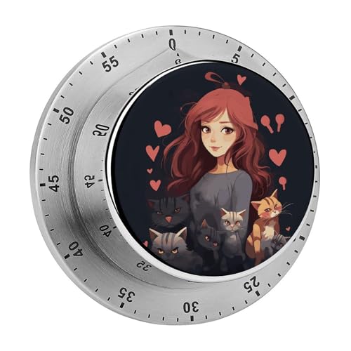 A Girl Who Loves Cats Timer Küchentimer zum Kochen, magnetische Timer, keine Batterien, magnetische Rückenlehne, Countdown-Timer für Klassenzimmer, Zuhause, Studium und Kochen A Girl Who Loves Cats Timer Küchentimer zum Kochen, magnetische Timer, keine Batterien, magnetische Rückenlehne, Countdown-Timer für Klassenzimmer, Zuhause, Studium und Kochen von Rkklvbns