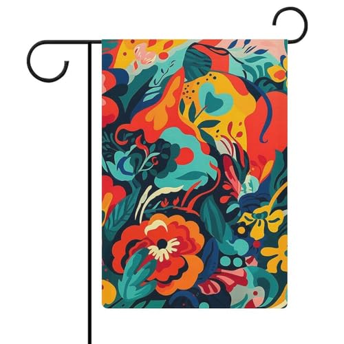 Gartenflaggen mit Blumendesign, 30,5 x 45,7 cm, doppelseitige Außenflagge, Sommer-Hofflagge, florale Willkommensgartenflaggen, saisonale Hoffeiertagsdekorationen von Rkklvbns