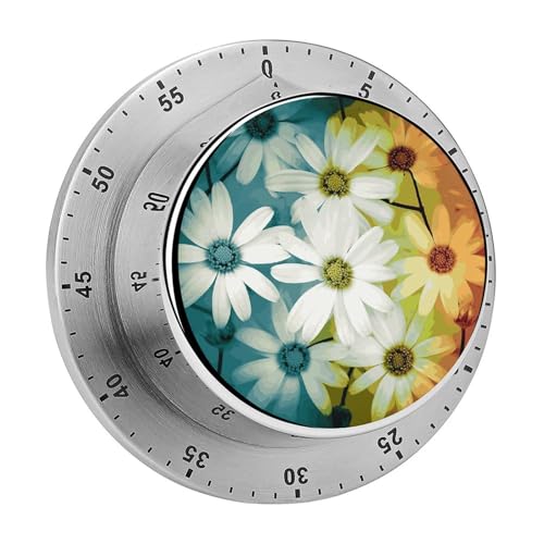Gerahmter Küchentimer mit Gänseblümchen in verschiedenen Funktionen, zum Kochen, magnetische Timer, keine Batterien, magnetische Rückenlehne, Countdown-Timer für Klassenzimmer, Zuhause, Studium und Gerahmter Küchentimer mit Gänseblümchen in verschiedenen Funktionen, zum Kochen, magnetische Timer, keine Batterien, magnetische Rückenlehne, Countdown-Timer für Klassenzimmer, Zuhause, Studium und von Rkklvbns