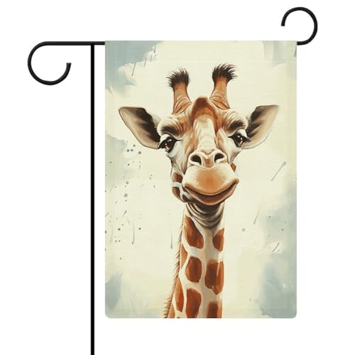 Giraffen-Gartenflaggen, 30,5 x 45,7 cm, doppelseitige Außenflagge, Sommer-Hofflagge, florale Willkommensgartenflagge, saisonale Hof-Urlaubsdekorationen Giraffen-Gartenflaggen, 30,5 x 45,7 cm, doppelseitige Außenflagge, Sommer-Hofflagge, florale Willkommensgartenflagge, saisonale Hof-Urlaubsdekorationen von Rkklvbns