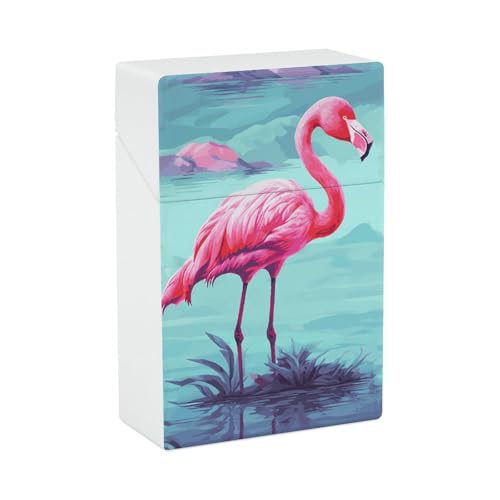 Pink Flamingos Zigarettenetui für King Size Retro Halter Fall mit exquisiten geschnitzten Mustern Box 20 Zigaretten in normaler Größe von Rkklvbns