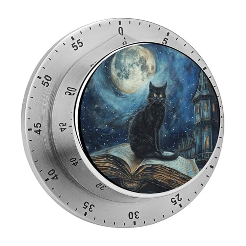 Sitting A Black Cat Timer Küchentimer zum Kochen, magnetische Timer, keine Batterien, magnetische Rückenlehne, Countdown-Timer für Klassenzimmer, Zuhause, Studium und Kochen Sitting A Black Cat Timer Küchentimer zum Kochen, magnetische Timer, keine Batterien, magnetische Rückenlehne, Countdown-Timer für Klassenzimmer, Zuhause, Studium und Kochen von Rkklvbns