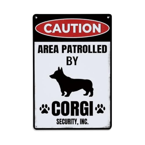 AREA PATROLLED BY Warning Metall-Blechschild, Vintage, Garten, Schlafzimmer, Café, Bar, Männerhöhle, Heimdekoration, Metallposter, 20,3 x 30,5 cm von Rkundrne