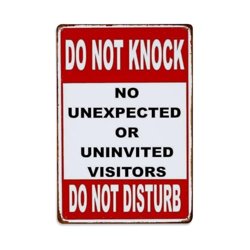 Metall-Blechschild "Do Not Knock Do Not Disturb", Vintage-Stil, Garten, Schlafzimmer, Café, Bar, Männerhöhle, Heimdekoration, Metallposter, 20,3 x 30,5 cm von Rkundrne