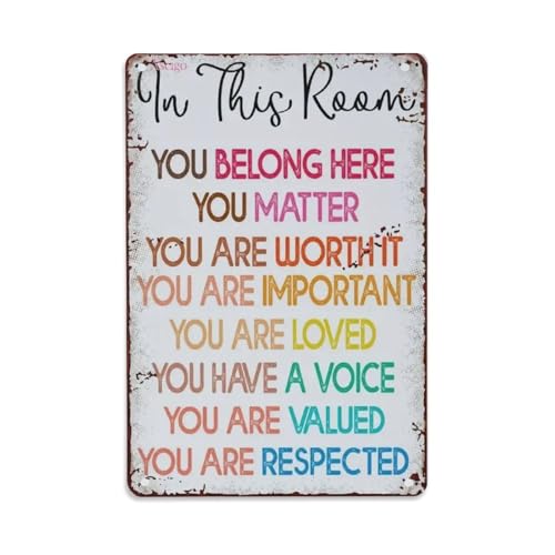 Metall-Blechschild "In This Room You Belong", Vintage-Stil, Garten, Schlafzimmer, Café, Bar, Männerhöhle, Heimdekoration, Metallposter, 20,3 x 30,5 cm Metall-Blechschild "In This Room You Belong", Vintage-Stil, Garten, Schlafzimmer, Café, Bar, Männerhöhle, Heimdekoration, Metallposter, 20,3 x 30,5 cm von Rkundrne