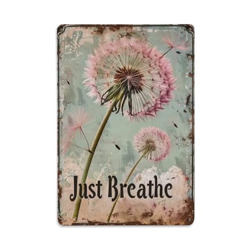 Metall-Blechschild "Just Breathe", Vintage-Stil, Garten, Schlafzimmer, Café, Bar, Männerhöhle, Heimdekoration, Metallposter, 20,3 x 30,5 cm Metall-Blechschild "Just Breathe", Vintage-Stil, Garten, Schlafzimmer, Café, Bar, Männerhöhle, Heimdekoration, Metallposter, 20,3 x 30,5 cm von Rkundrne