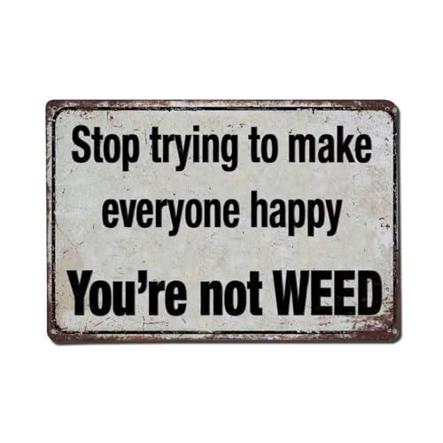 Metall-Blechschild mit Aufschrift "Stop Trying to Make Everyone Happy", Vintage-Stil, Garten, Schlafzimmer, Café, Bar, Männerhöhle, Heimdekoration, Metallposter, 20,3 x 30,5 cm Metall-Blechschild mit Aufschrift "Stop Trying to Make Everyone Happy", Vintage-Stil, Garten, Schlafzimmer, Café, Bar, Männerhöhle, Heimdekoration, Metallposter, 20,3 x 30,5 cm von Rkundrne