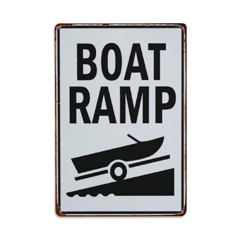 Metall-Blechschild mit Bootsrampe, Vintage, Garten, Schlafzimmer, Café, Bar, Männerhöhle, Heimdekoration, Metallposter, 20,3 x 30,5 cm von Rkundrne