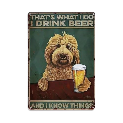 Metall-Blechschild mit verspieltem Hund, Vintage, Garten, Schlafzimmer, Café, Bar, Männerhöhle, Heimdekoration, Metallposter, 20,3 x 30,5 cm Metall-Blechschild mit verspieltem Hund, Vintage, Garten, Schlafzimmer, Café, Bar, Männerhöhle, Heimdekoration, Metallposter, 20,3 x 30,5 cm von Rkundrne
