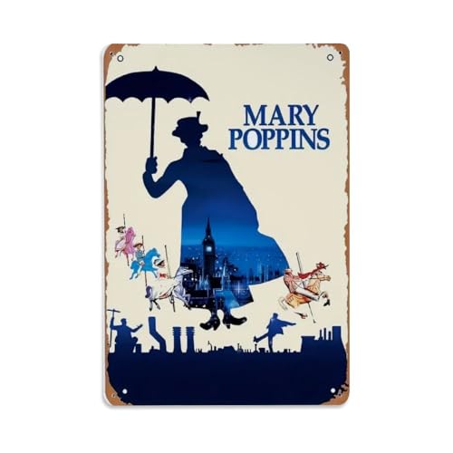 Rkundrne Mary Poppins Metall-Blechschild, Vintage, Garten, Schlafzimmer, Café, Bar, Männerhöhle, Heimdekoration, Metallposter, 20,3 x 30,5 cm Rkundrne Mary Poppins Metall-Blechschild, Vintage, Garten, Schlafzimmer, Café, Bar, Männerhöhle, Heimdekoration, Metallposter, 20,3 x 30,5 cm von Rkundrne