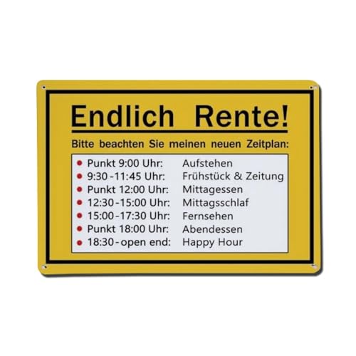 Rkundrne Metall-Blechschild zum Ruhestand, Vintage, Garten, Schlafzimmer, Café, Bar, Männerhöhle, Heimdekoration, Metallposter, 20,3 x 30,5 cm von Rkundrne