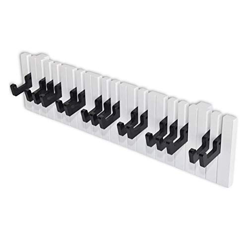 Klavierhaken Garderobe Klavierhaken Garderobe Wandhaken mit 16 Haken, schwarz/weiß von Rlorie