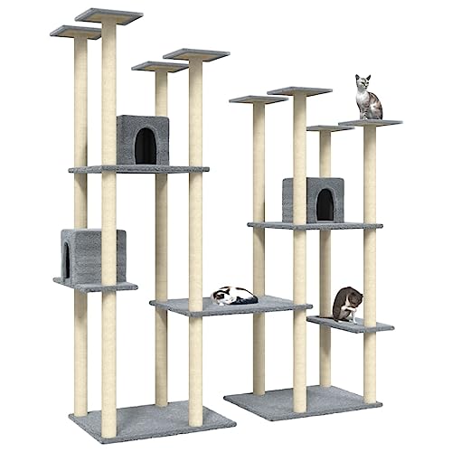 Rlxzsn Katzen-Kratzbaum Katzenspielzentrum Säulen mit Natürlichem Sisal Umwickelt Mehrstufige Katzenturm Katzenhaus Katzenmöbel Indoor Tätigkeitsbereich für Haustiere Hellgrau 148x61x174 cm Rlxzsn Katzen-Kratzbaum Katzenspielzentrum Säulen mit Natürlichem Sisal Umwickelt Mehrstufige Katzenturm Katzenhaus Katzenmöbel Indoor Tätigkeitsbereich für Haustiere Hellgrau 148x61x174 cm von Rlxzsn