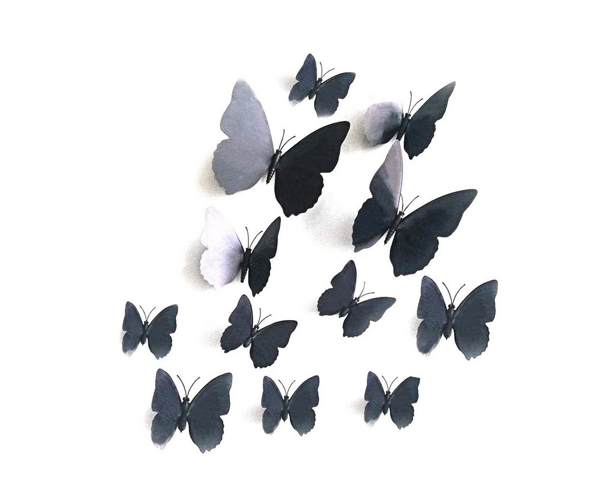Rnemitery 3D-Wandtattoo 12 Stück 3D Schmetterlinge Set Wandtattoo Wasserdicht DIY Wanddeko (1 St) von Rnemitery