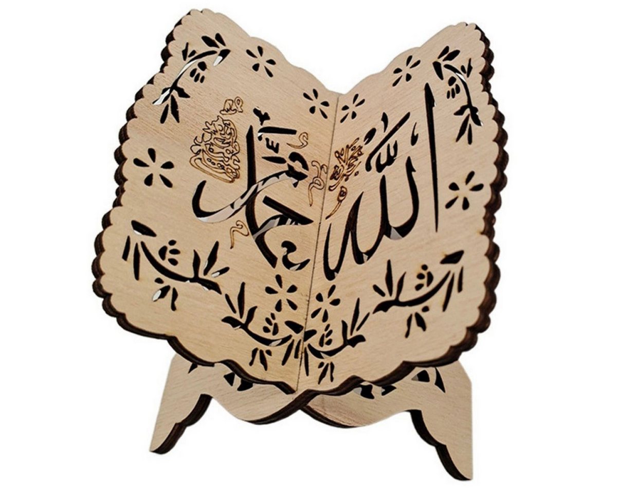 Rnemitery Buchstütze Ständer Koran Bücherregal aus Holz Heilige Buch Ständer Eid al-Fitr von Rnemitery