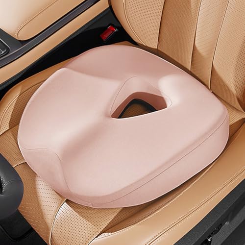 Rngwxoe Keilkissen Sitzkissen Auto Fahrersitz - Ergonomisches Memory Foam Autositzkissen für Höhe - Hämorrhoiden Sitzkissen für Bürostuhl Rollstuhl,Rosa von Rngwxoe