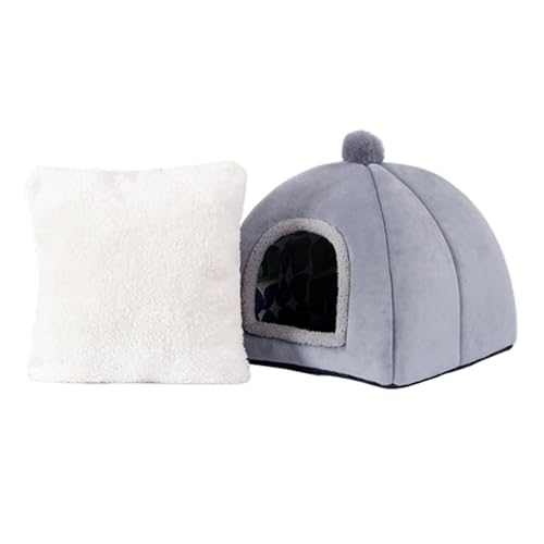 Rnyrn Winterwarmes Katzenhaus, Indoor-Hundehaus | 2-in-1 Haustierzelt Höhlenbett Nest Schlafsack,Haustierhaus mit abnehmbarer weicher Matte für Katzen und Hunde zu Hause, auf dem Balkon, in der Garage Rnyrn Winterwarmes Katzenhaus, Indoor-Hundehaus | 2-in-1 Haustierzelt Höhlenbett Nest Schlafsack,Haustierhaus mit abnehmbarer weicher Matte für Katzen und Hunde zu Hause, auf dem Balkon, in der Garage von Rnyrn
