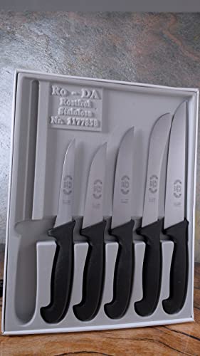 Ro-Da Fleischermesser Set 6tlg Schlachtermesser Set 3mm von Ro-Da