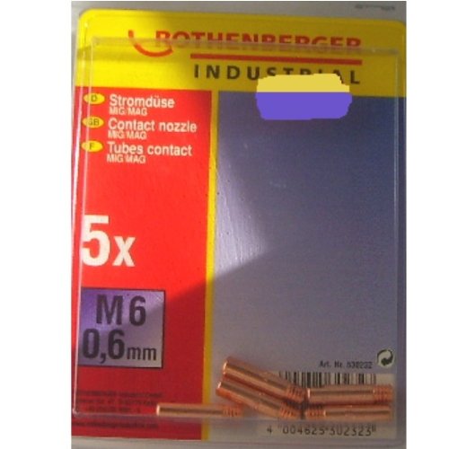 ROTHENBERGER Industrial Stromdüsen MIG/MAG M6 0,6 x 25 mm-5er Pack, 530232 von Rothenberger