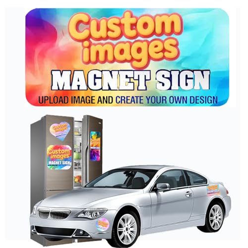 Auto Magnetschilder Personalisierte, Autoschilder mit Wunschtext und Logo, Auto Magnete Selbst Gestalten, Auto Aufkleber für Autos, Unternehmen, den persönlichen Gebrauch von RoPox