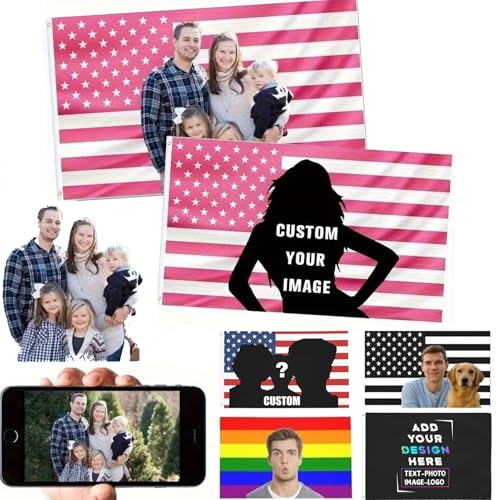 Personalised Amerikanische Flagge, Fahne Selbst Gestalten, Fügen Sie Ihr eigenes Bild hinzu, Text, Wanddekoration Garten-Yard-Schild Camping Flagge - Benutzerdefinierte Flaggenbanner von RoPox