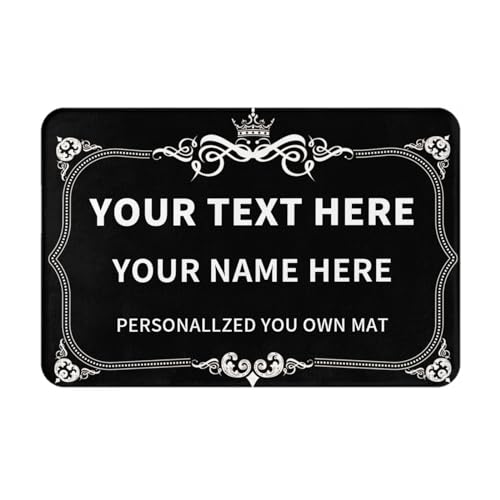 Personalisiert Teppiche,Personalisierte Fußmatte mit Logo und Wunschtext,mit Namen personalisiert rutschfest Personalisiert Teppich für Ihren eigenen Bereich, Flanell-Teppiche, rutschfest, waschbar von RoPox