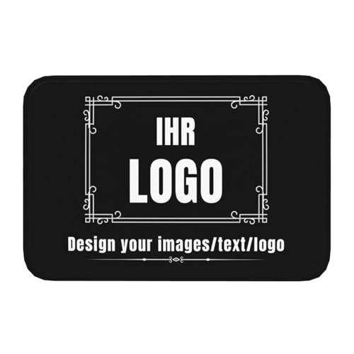 Personalisiert Teppiche,Personalisierte Fußmatte mit Logo und Wunschtext,mit Namen personalisiert rutschfest Personalisiert Teppich für Ihren eigenen Bereich, Flanell-Teppiche, rutschfest, waschbar von RoPox
