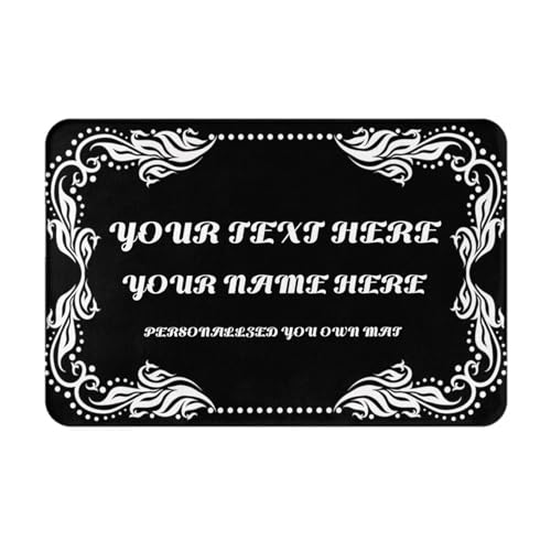 Personalisiert Teppiche,Personalisierte Fußmatte mit Logo und Wunschtext,mit Namen personalisiert rutschfest Personalisiert Teppich für Ihren eigenen Bereich, Flanell-Teppiche, rutschfest, waschbar von RoPox