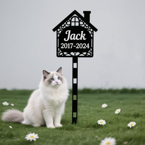 RoPox Personalisierte Haustier-Gedenktafel,Individuell gestaltbar mit Foto und Text, Outdoor-Haustier-Grabmarker, Wetterfester Gravurschutz,Lasergravur, für Tiergrabstein Deko & Tiere Grabtafel von RoPox