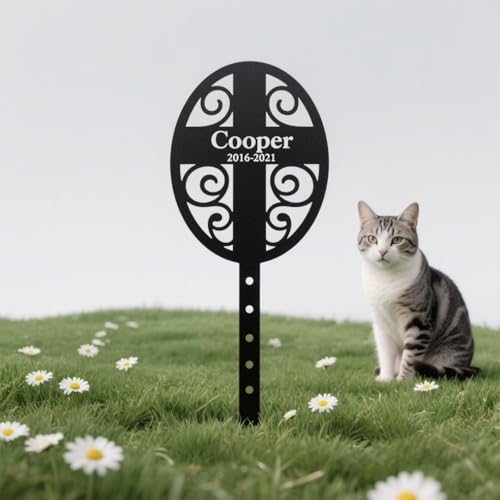 RoPox Personalisierte Haustier-Gedenktafel,Individuell gestaltbar mit Foto und Text, Outdoor-Haustier-Grabmarker, Wetterfester Gravurschutz,Lasergravur, für Tiergrabstein Deko & Tiere Grabtafel von RoPox