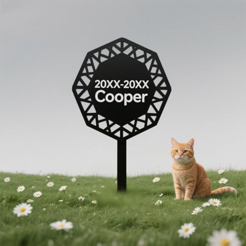 RoPox Personalisierte Haustier-Gedenktafel,Individuell gestaltbar mit Foto und Text, Outdoor-Haustier-Grabmarker, Wetterfester Gravurschutz,Lasergravur, für Tiergrabstein Deko & Tiere Grabtafel von RoPox