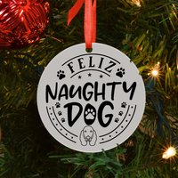 Freche Hunde Weihnachtskugel - Haustier Weihnachten Frohe Acryl Gedenkkugel Weihnachtsbaumschmuck Baum Haustiere von RoRCrafts