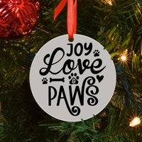 Frohe Liebe Und Pfoten Weihnachtskugel - Haustier Weihnachten Acryl Gedenkkugel Weihnachtsbaumschmuck Baum Haustiere von RoRCrafts