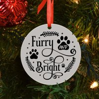 Furry & Bright Christmas Christbaumkugel - Haustier Weihnachten Frohe Acryl Gedenkkugel Weihnachtsbaumschmuck Baum Haustiere von RoRCrafts