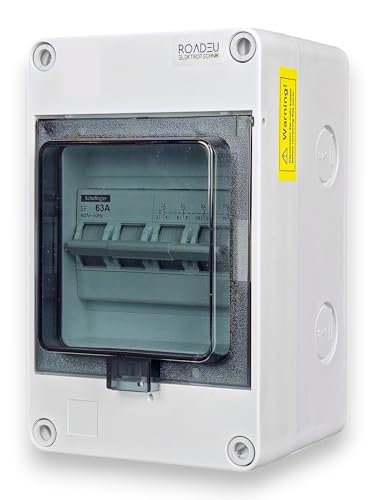 RoadEu - Netzumschalter 63A 4-polig – Stromquellen-Umschalter I-0-II für Notstrom – Schalter mit IP65 Wasserdichtem Gehäuse zur Montage – Für Haus, Werkstatt, Photovoltaik & Generator-Anlagen RoadEu - Netzumschalter 63A 4-polig – Stromquellen-Umschalter I-0-II für Notstrom – Schalter mit IP65 Wasserdichtem Gehäuse zur Montage – Für Haus, Werkstatt, Photovoltaik & Generator-Anlagen von RoadEu