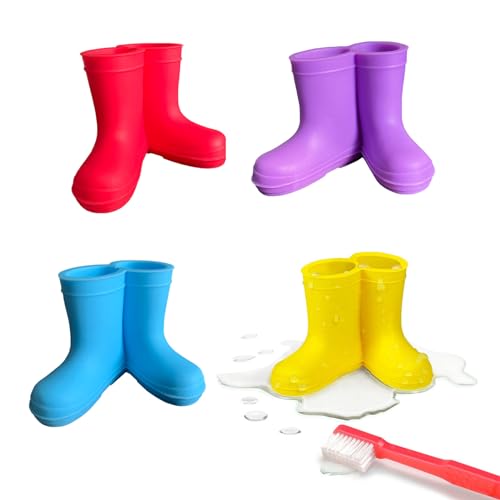 Zahnbürstenhalter Silikon,RoadLoo 4Pcs Regenstiefel Zahnbürstenhalter Rasierer Halterung Multifunktionaler Regenstiefel-Zahnbürstenhalter Netter Organizer für Ihr Badezimmer Zahnbürstenhalter Kinder von RoadLoo