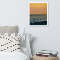 Downtown Los Angeles Skyline, Kalifornien, Fotografie Gerahmt Wand Kunstdruck, Hauseinführung Geschenkidee, Orange Gelb Himmel, Sonnenuntergang, Dtla von RoadTripPhotoPrints