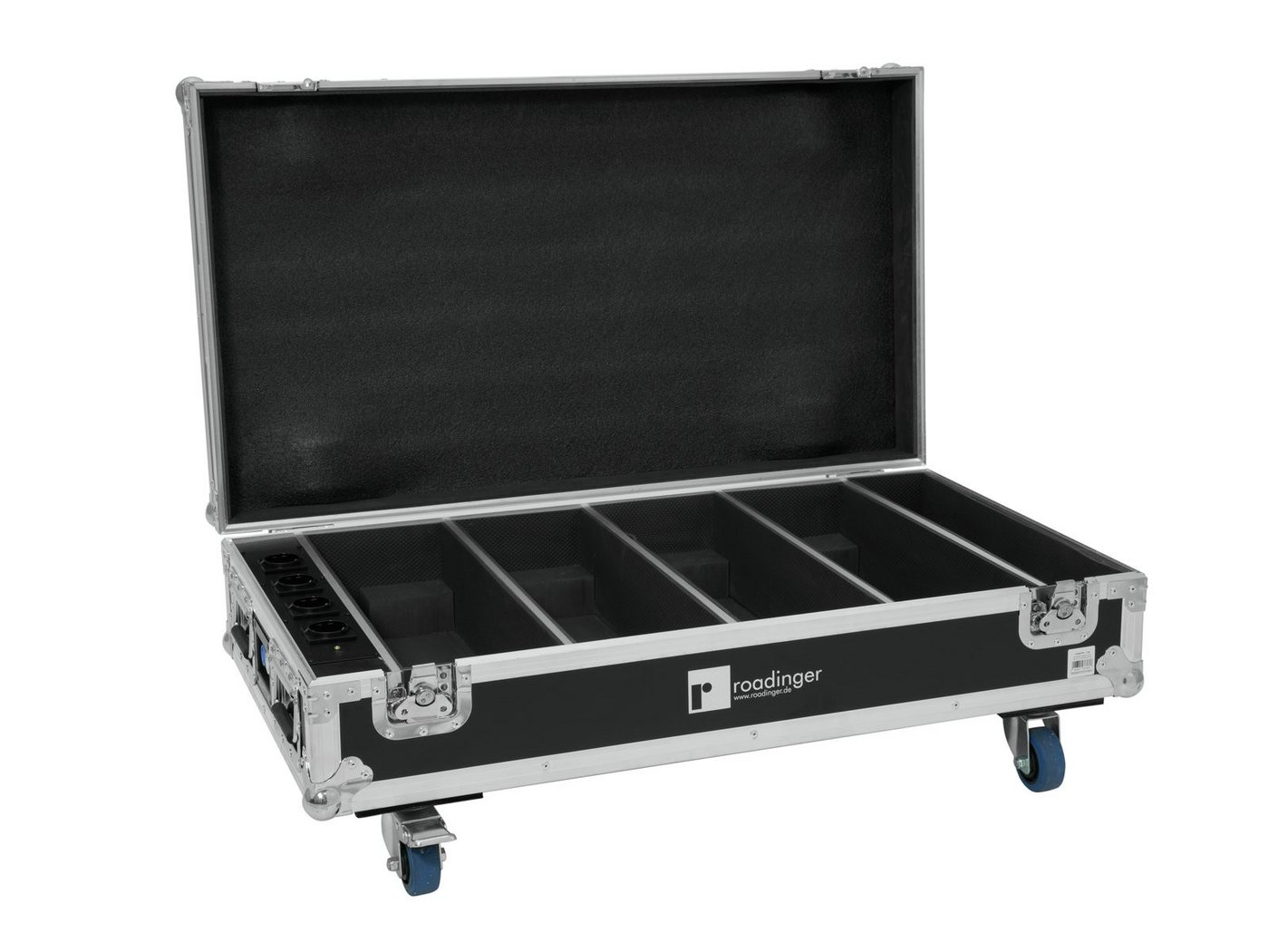 Roadinger Transportbehälter ROADINGER Flightcase 4x AKKU BAR-6 QCL mit Ladefunktion von Roadinger