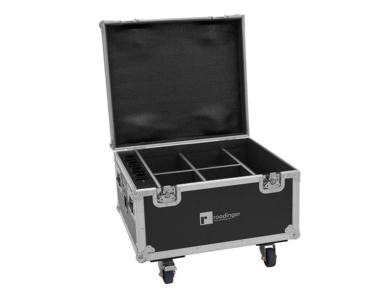 Roadinger Transportbehälter ROADINGER Flightcase 4x AKKU IP PAR 7 QCL WDMX mit Ladefunktion von Roadinger