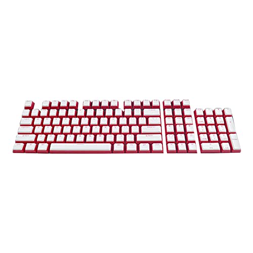 Roadoor 104 teile/satz Tastenkappen Dual Farben Universal Pbt Verschleißfeste Mechanische Tastatur Taste Persönlichkeit Achse Undurchsichtige Tastenkappen für Computer Weiß Rot von Roadoor