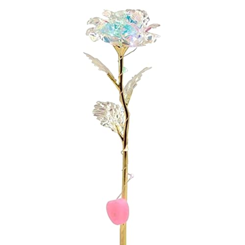 Roadoor LED-Rosenblumen-Geschenke für Sie, 24K-Goldfolie beleuchtete künstliche Rosenblume zum Muttertag, 14. Februar, Hochzeit Lichterkette 1 Packung von Roadoor