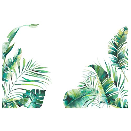Tropisches Blatt Wandtattoo, Selbstklebende Abnehmbare Wandtattoos Für Wohnzimmer Schlafzimmer Badezimmer Grün von Roadoor