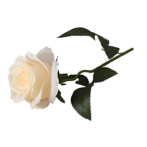 Synthetische realistisch aussehende gebochte frei von Menschen gefertigte Stoff Blumen Imitation Rose Posy Bloom für Champagner von Roadoor