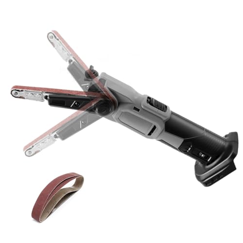 Akku Bandschleifer kompatibel mit Makita 18V Akku, 10 x 330mm Elektrische Feile mit 3 Schleifbändern, 6 Geschwindigkeiten, 35° Einstellbare, Bandfeile zum Polieren von Holz und Metall (ohne Akku) von Roadtime