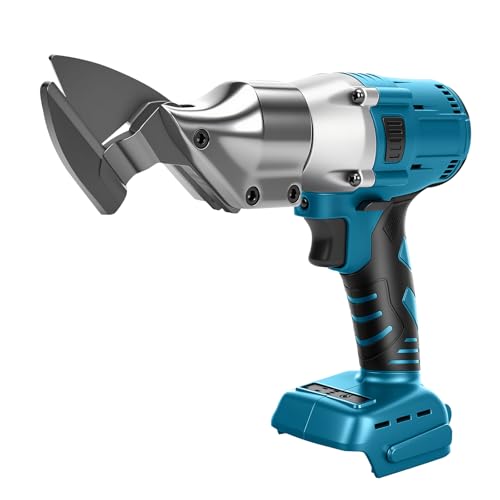 Akku Blechschere kompatibel mit Makita 18V Akku, Bürstenlose Elektro Metallschere mit 360° drehbarem Kopf, Max. 2mm Scherendicke für Bleche, Teppiche, Stoff, Leder, Papier (ohne Akku) von Roadtime
