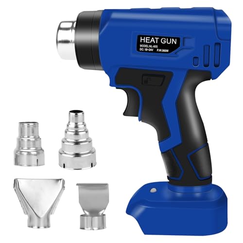Akku Heißluftpistole Kompatibel mit Bosch B 18V Akku, Max. 430℃ Kabellose Heißluftpistole mit 4 Düsen zum Abbeizen, Biegen von Rohren, DIY (ohne Akku) von Roadtime