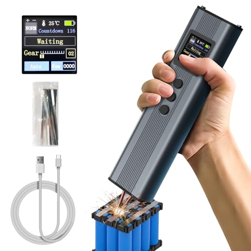 Akku Punktschweißgerät mit 11 verstellbaren Zahnrädern, 20 Nickelblechen und automatischen und manuellen Modi, Tragbar Punktschweißgerät mit 2200mAh Akku und Display für DIY Akkupacks von Roadtime