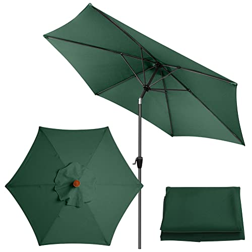 Roadtime 3m Ersatz-Sonnenschirm-Überdachung, Universelles Markttisch-Regenschirm, Terrassenschirm-Sonnenschutz-Abdeckung für Hof, Garten, Strand, Pool, Markttisch (3m/6 Ribs,Green) von Roadtime